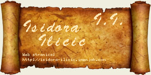 Isidora Iličić vizit kartica
